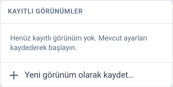 Görünümler menüsü